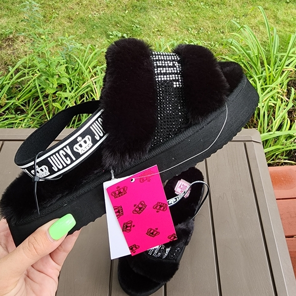 NEW JUICY COULTURE ROANNA STRAP SANDALS BLACK SIZE 8 - Picture 4 of 10